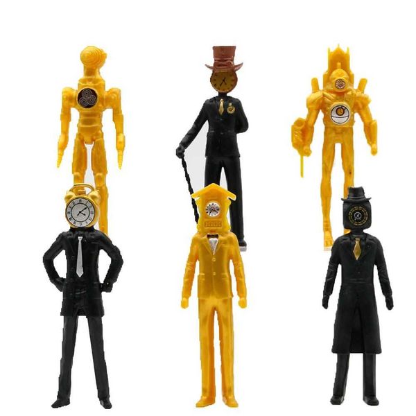 Action Toy Figures NOUVEAU 8PCS Skibidi Toilet Man vs horloge homme Action Doll Childrens Toy Cake Decoration Monitor Mens Birthday Gift T240506