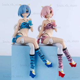 Actie Toy Figures Nieuwe Anime Figuur pyjama Luipaard Bikini zithouding Meisje PVC Action Collection Model T240325