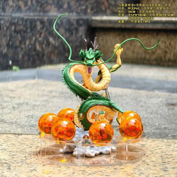 Action Toy Figures Anime Super Saiyan Shenlong Figures d'action 3,5 cm 7 étoiles Balls Crystal Model Toys Gift de Noël