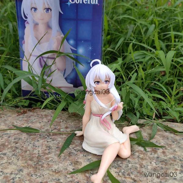 Figuras de juguete de acción Nuevo anime Wandering Witch The Journey Elaina Figura PVC Pajama Sentado Modelo de postura Toyes Computadora Central Control Colgante