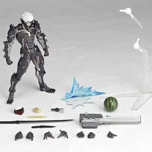 Action Toy Figures New Kaiyodo The Ocedo Yamaguchi 140 EX Metal Gear Figure Action MGS RAIDEN METAL GEAR RISING TUNDER Hand Gift Doll Toy T240521