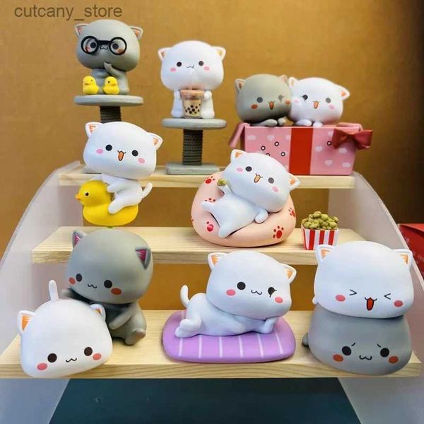 Figuras de juguete de acción Nuevo Kawaii Mitao Cat 2 Temporada Lucky Cat Barato Lindo Gato Caja ciega Juguetes Figura sorpresa Muñeca de dibujos animados Recoger modelo Regalo de Navidad L240320