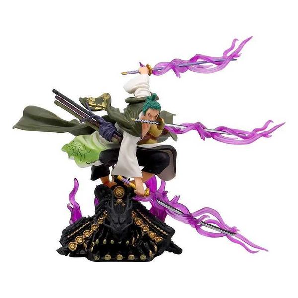 Action Toy Figures New Piece Figure Anime GK Roof Kimono Roronoa Zoro TROIS KNIFE FIBRIT SACTIONNEM