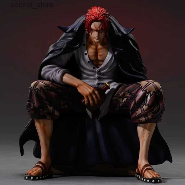 Figuras de juguete de acción NUEVA PIEZA GK SHANKS FIGURA CRÓNICA CRÓNICA Master Stars Plece bt Sitting Posture Action Figura PVC Collection Model Toys L240402