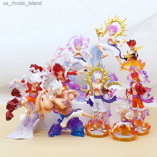 Figuras de juguete de acción Nuevo One Piece Luffy Gear 5 Figura de anime Sun God Nikka PVC Figura de acción Estatua Colección Modelo Muñeca Juguetes Regalos para niños