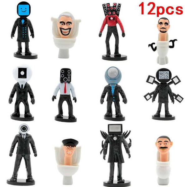 Action Toy Figures New Skibidi Toilet Man Camera Man Figure TV Man Speaker Man Modèle Cameraman Figures d'action Décorations PVC Doll Toys Collectibles T240506