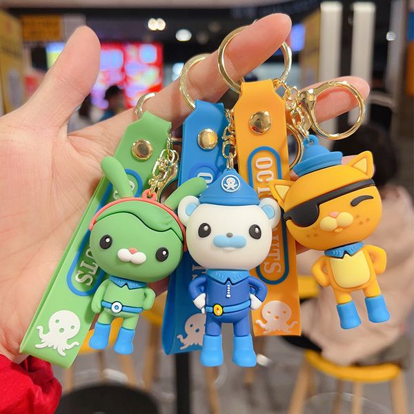 Action Toy Figures octonauts Key Buckle Creative Creative Soft Rubber Caoutch Rubber Pendant Cute Doll Keyring Couple Bag Ornement Gifts Kids Gifts 230812