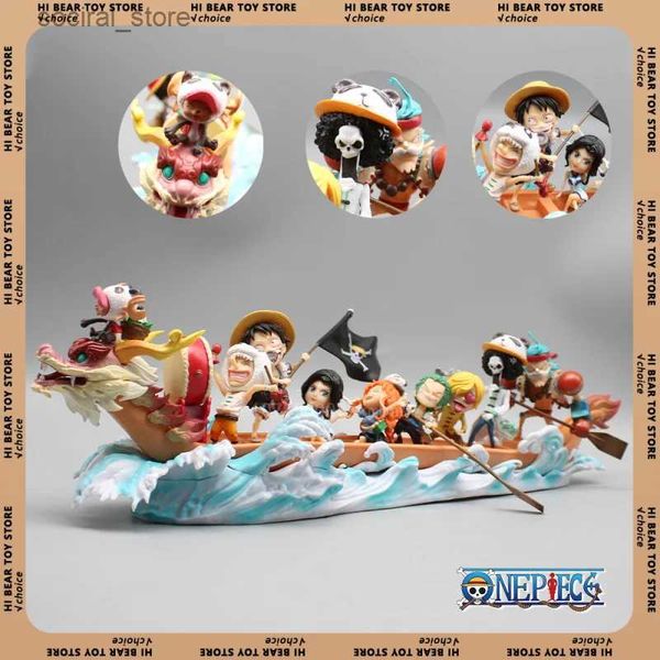 Action Toy Figures One Piece Anime Figure Str Hat Figures Dragon Boat Race Series Luffy Model Luffy and Friends Collection Contrôle Decoration Cadeaux L240402
