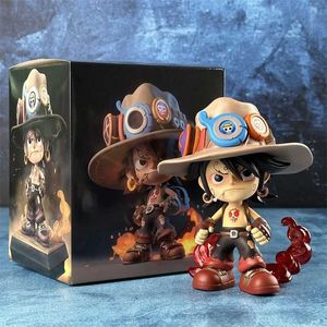 Action Toy Figures One Piece Anime Figures Ace Action Figure Version debout PVC Statues Collectibles Modèle Decora Toys Mignon Cadeaux d'anniversaire pour garçon T240506