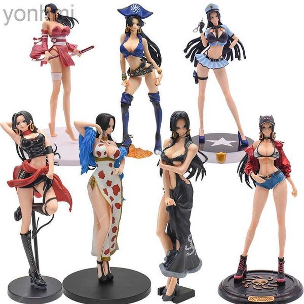 Figuras de juguete de acción One Piece Boa Hancock Anime Figura 7 Estilo Sexy Uniforme de policía Tentación Pirata Novia Cheongsam Modelo Colección Regalo Nuevo 240322