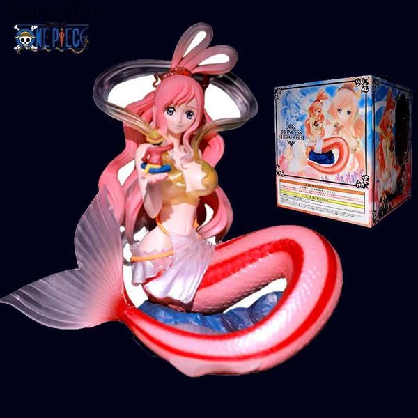 Action Toy Figures One Piece Shirahoshi Hold Luffy in Hand Action Figures Modèle Doll Toys Collectibles Ornements de bureau Kids Birthday