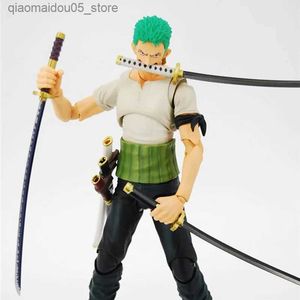 Jouet d'action figures One Piece Zoro Past Blue Variable Boîte décorative 18 cm PVC Série de caractères d'action Modèle de poupée