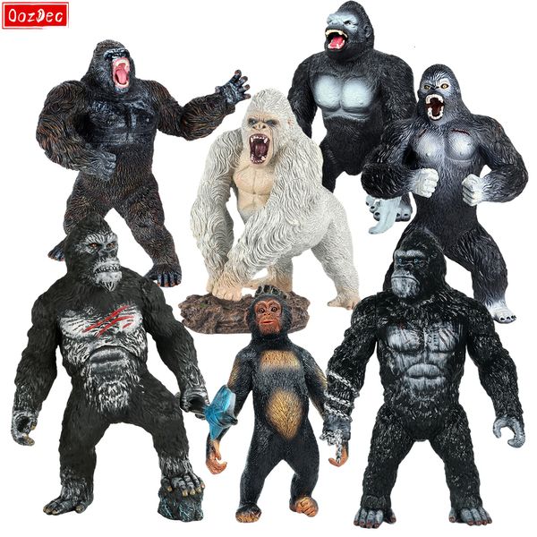 Figurines d'action OozDec Gorilla King Kong Jouets Guerrier Combat Mode PVC Animaux Modèle Décoration Jeu de rôle Histoire Enfants Cadeau 230714