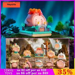 Figurines de jouets d'action originales Heyone dinosaure Wanderland série boîte aveugle jouets confirmer le style Kawaii Anime Figurine concepteur poupée fille cadeaux d'anniversaire L240320