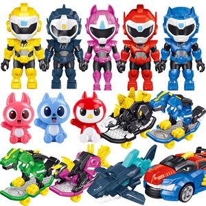 Actie Speelfiguren Originele Mini Force X Super Dinosaur Power Transformatie Skateboard Speelgoed Actiefiguren MiniForce Warrior Doll Karakter Model 230209