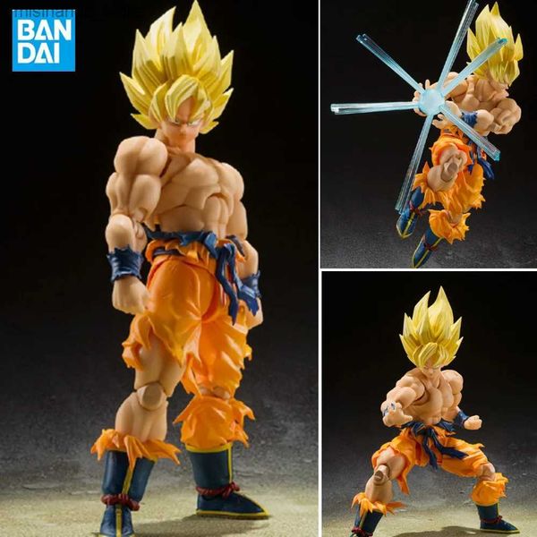 Figuras de juguete de acción Original Z Son Goku S.H.Personaje Leyenda Goku Animación Super Saiyan Despertar Batalla Daño Acción Personaje Q240313