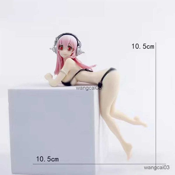 Acción Toy Figuras Pink Hair Girl 12cm PVC Figura de acción Modelo de trajes de baño Figura de anime japoneses