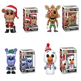 Figurines de jouets d'action Pop Five Nights at s Fnaf Bear SANTA, figurine de jeu en cas de violation de la sécurité, modèle pour enfants 231206