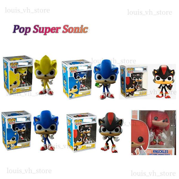 Figuras de juguete de acción Pop Sonic The Hedgehog 284 # Edición especial Sonic con anillo Modelo coleccionable para niños Figura de acción Juguete para regalos T240325