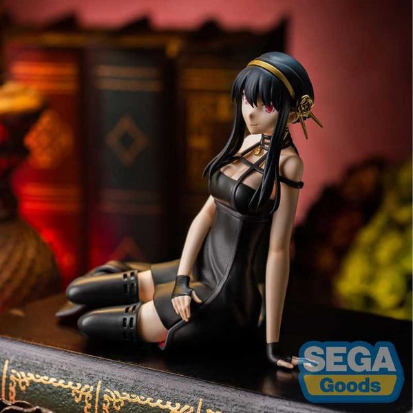 Figurines d'action pré-vente figurine authentique 9CM Anime SPYFAMILY Yor Forger princesse des épines robe noire sexy assis modèle poupées jouet cadeau collection