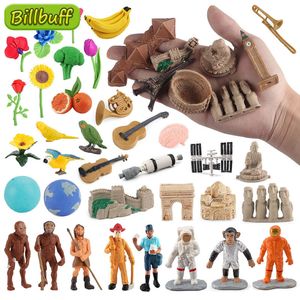 Actie Speelfiguren st Simulatie Architectuur Muziekinstrument Model Fruit Vogel Beeldjes Educatief speelgoed voor Kinderen Kid Gift 230713