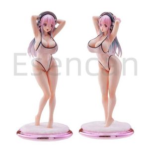 Action Toy Figures Super Sonico Sonic Dream Tech White Cat Balkra Bikini Swimwear Girl Girl Figure Action Modèle Anime Doll Toys for Christmas Gift T240521