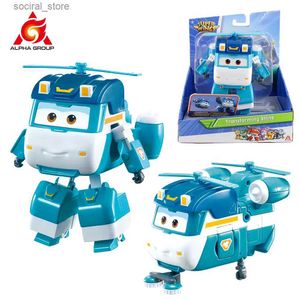 Action Toy Figures Super Wings 5 pouces Transforment - Shine 2 Modes se transforment de l'ipice au chariot à ordures Figures d'action Kid Toys Givert Gift L240402