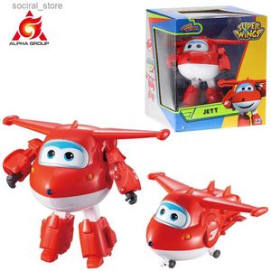 Action Toy figures Super Wings 5 pouces Transformer Jett Tino du robot à l'avion Déformation anime Figures d'action Kid Toys Givert Gift L240402