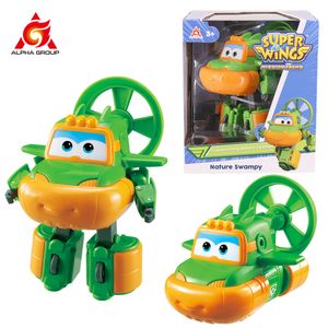 Action Toy Figures Super Wings 5 pouces Transformer Swampy Mira Jett Figures d'action Robot Déformation Transformation Airplane Anime Kid Toys Gift 230605