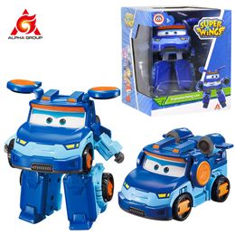 Figuras de juguete de acción Super Wings S5 5 "Toy Transformando el avión Leo Airplane a Robot Transformación Figuras de acción Juguetes para regalos de cumpleaños Boys 230217