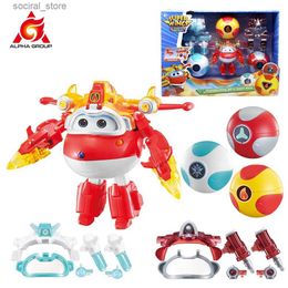 Action Toy Figures Super Wings S6 5 pouces Transformer Ball Jett - Fer Power Robots déformation en avion Figures Anime Kid Toys L0402