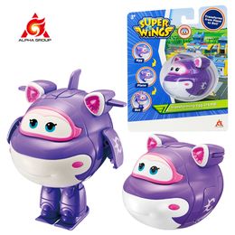 Actie speelgoedcijfers Super Wings Transforming Egg 3 Forms Robots Planes Transforming Deformation Airplane Robot Action Figures for Kis Toys 230422