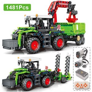 Figurines d'action technique télécommande tracteur agricole ingénierie véhicule modèle blocs de construction ville mécanique Machine briques jouets cadeau 230721