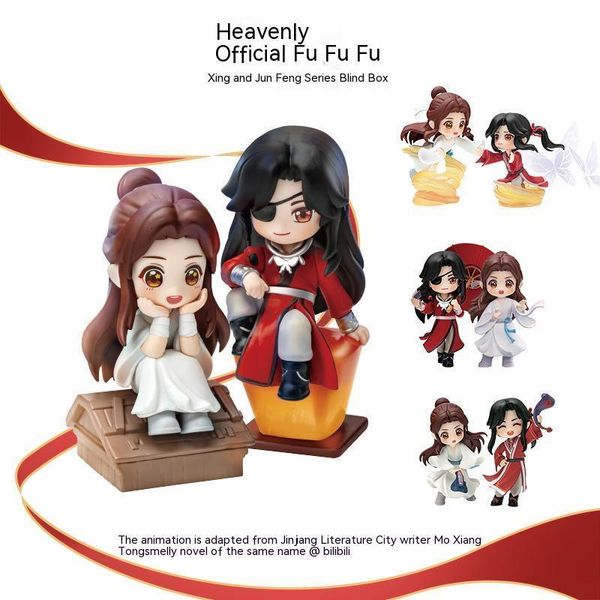 Action Toy Figures Tian Guan Ci Fu Figures Anime Blind Box Meet You Series Xielian Huacheng Model Dolls Action Figure Mysterious Box Kawaii Gifts 230803