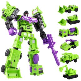 Actie Speelgoedfiguren Transformatie 6 in 1 Model MINI Devastator 21 CM Action Figure Robot Plastic Speelgoed Gift Kind Kid 230908