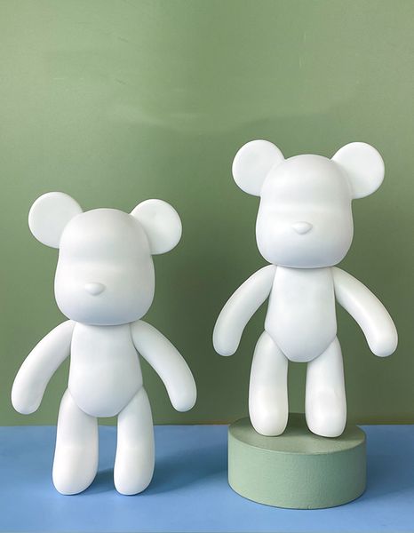 Action Figures de jouets en gros 5pc un ensemble 23cm Carton de dessin animé Popobe Violence Bear Bearbrick Momo Moule blanc pour le graffiti bricolage peint