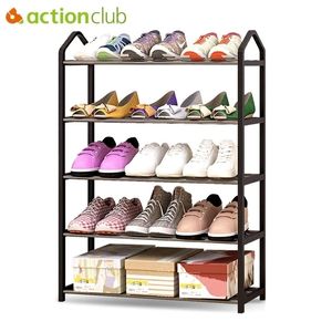 ACTIECLUB Simple Multilayers Metal Iron Shoe Plank Student Dormitory Storage Rack Diy Cabinet Home Furniture Y200527