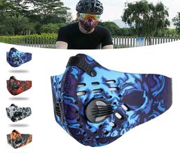 Masque de cyclisme au charbon actif Antipollution respirateur masque de filtration anti-poussière vélo de montagne Sport cyclisme sur route couverture faciale9957981