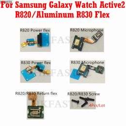 Active 2 R820 Flex de alimentación para Samsung Galaxy Watch Active2 Aluminio R830 En el micrófono de retorno de micrófono Cable flexible reemplazar tornillo