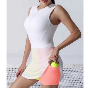 Robes actives robes de sport de tennis d'été withhe short us us for women 2024 badminton vêtements fitness slveness tenue