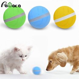 Active Jump Ball Dog Toy USB Electric Pet Ball LED Rolling Flash Elastic Ball Cat Automatic Roll Fun Interactive Toy Waterdichte LJ201028