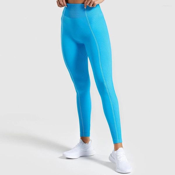 Active Pants 2023 Gym Tights Ultra Seamless Control de barriga Yoga Cintura alta Leggings deportivos Purple Running Mujer