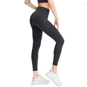 Pantalon actif 2023 été Yoga pantalon femmes pour Fitness taille haute Gym Legging Polyester Spandex tissu entraînement Gymwear Jogging collants