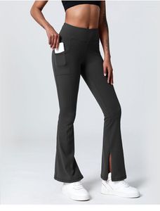 Pantalon actif 2023 femmes mode pantalon long pantalon élasticité leggings de cloche fond de taille haute fusée vibillante flare