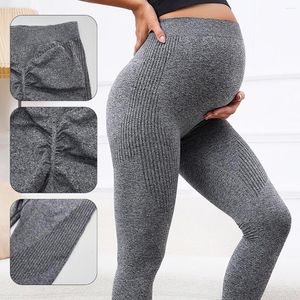 Actieve broek 2023 Women's hoge taille zwangerschaps yoga over de leggings van de buikzwangerschap ondersteuning trainingen