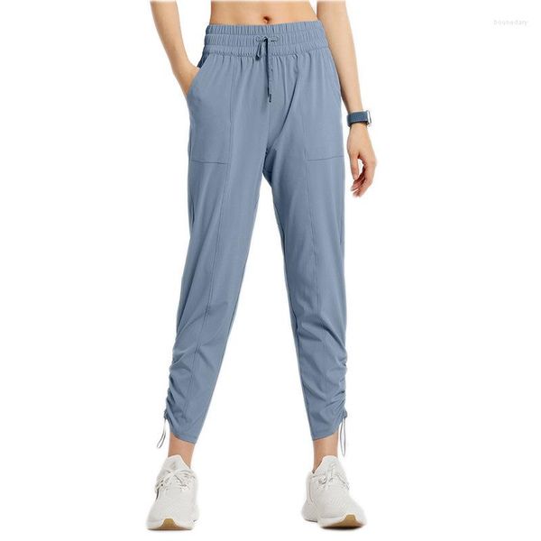 Pantalones activos 2023 Yoga Pilates Mujer suave sólido con cordones Jogger Harem gimnasio Fitness suelto cintura alta Pantalones Mujer Cintura Alta