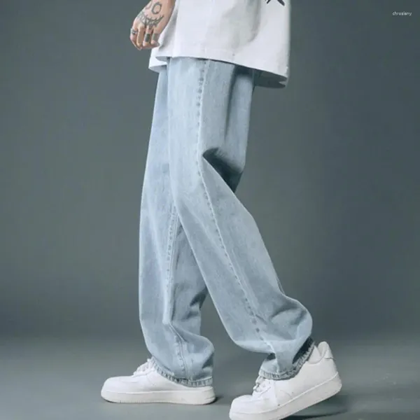 Pantalon actif 2024 Fashion coréenne Fashion Men's Casual Long Jeans Classic Man Straight Denim Wide-leg Light Men Jean Baggy