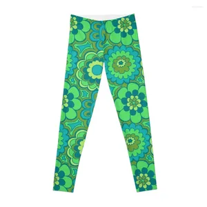 Pantalon actif 239 Seventies fleurs vert Leggings vêtements de golf femme sport femme