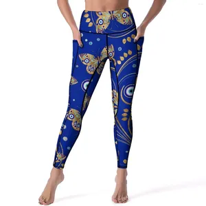 Actieve broek Abstract Evil Eye Yoga Golden Butterfly Fitness Running Leggings Push Up Quick Dry Sport Casual Graphic Legging
