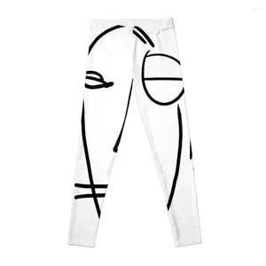 Actieve broek abstract gezicht - Minimale figuur Line Art legging Sport Legging Gymkleding Fitness Push Up Womens